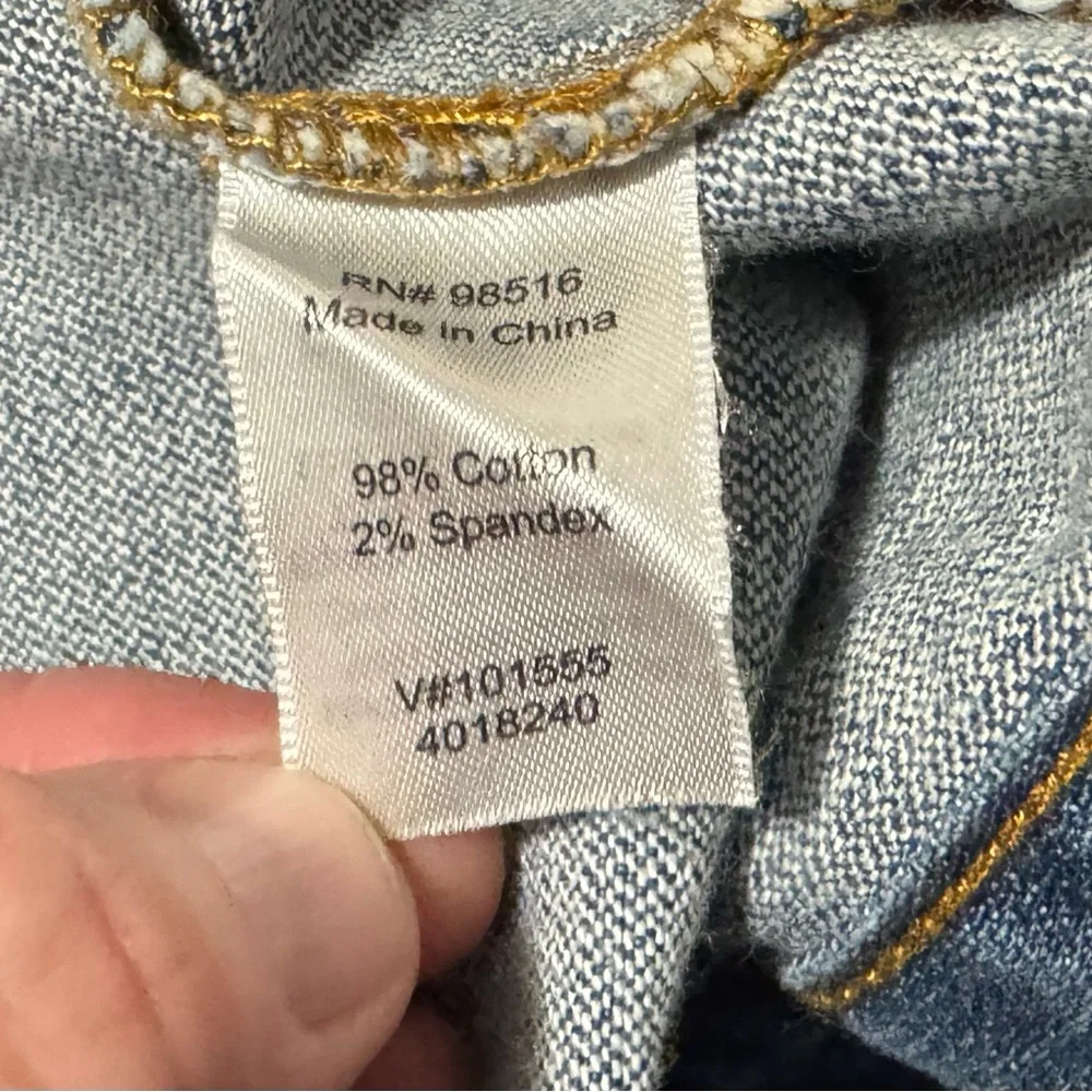 Coldwater Creek Collarless Denim Shirt Jacket